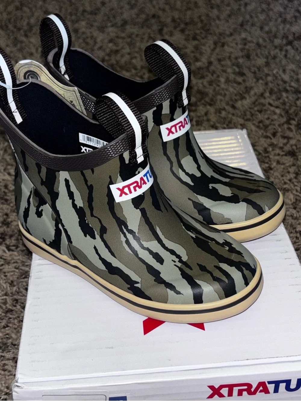 Xtratuf Kids Toddler Ankle Deck Boot Mossy Oak Bottomland Size 10M